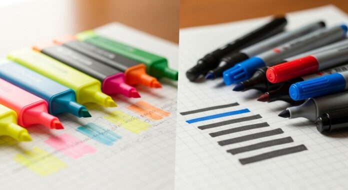 Highlighters vs Markers